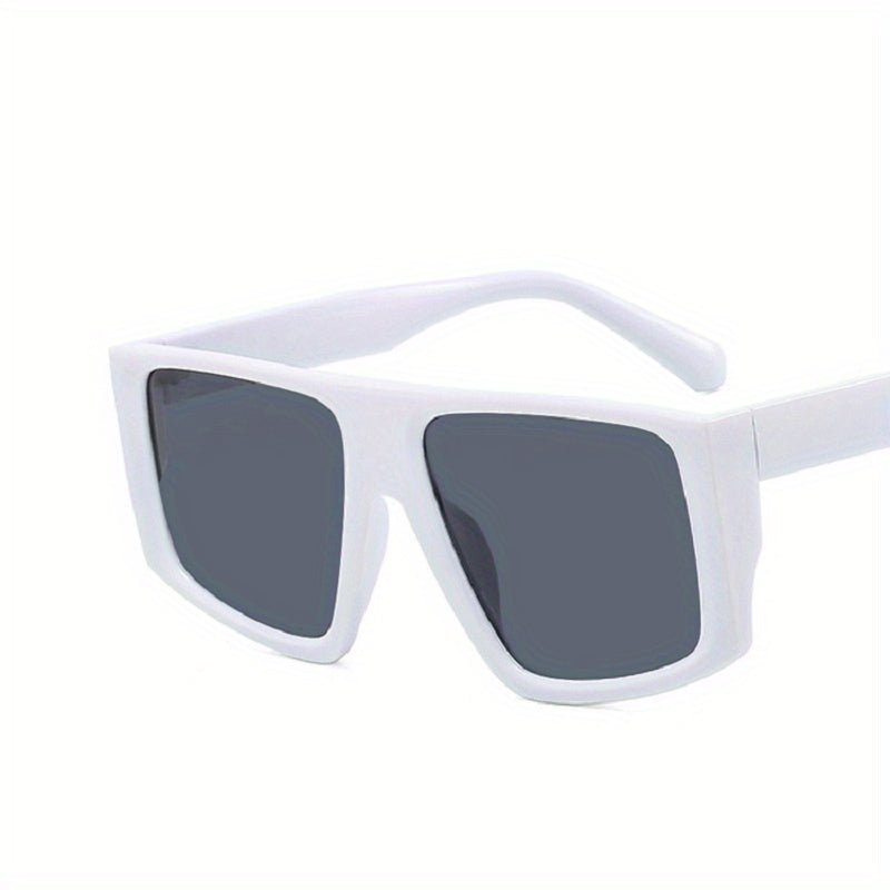 Men's Large Square Frame Sunglasses Flat Top UV400 Sunshade