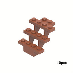 10pcs Small Grain Blocks Set House Stairs Figures DIY Toy Christmas Scene ABS