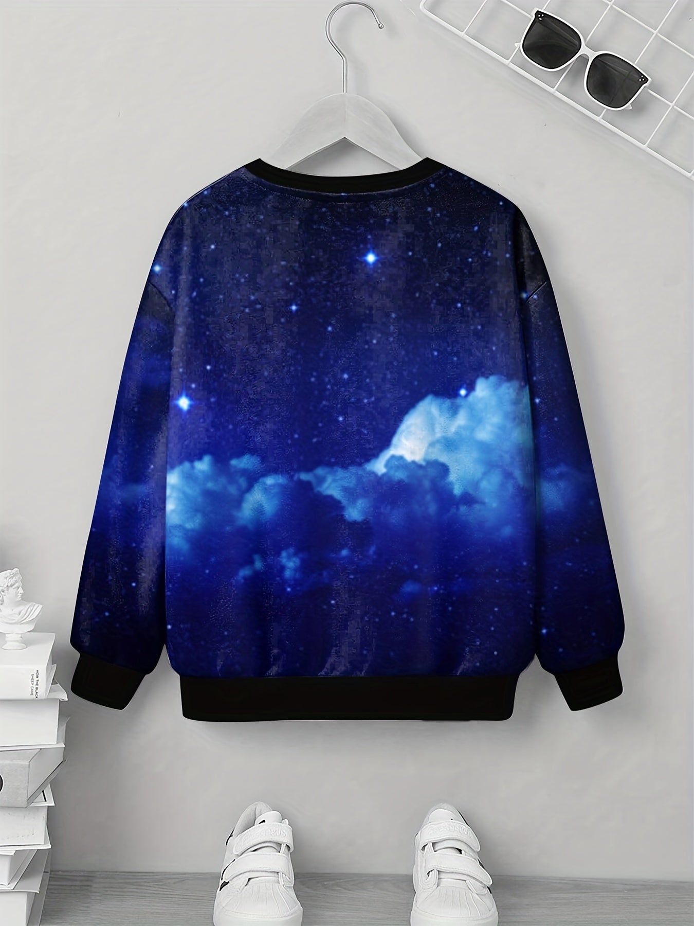 3D Sky Clouds Sea Print Sweatshirt for Teens