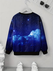 3D Sky Clouds Sea Print Sweatshirt for Teens