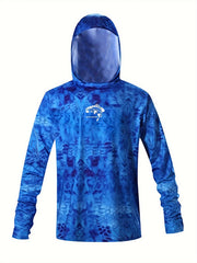 Men's Sun Protection Hoodie Long Sleeve Quick Dry Top For Outdoor Fishing