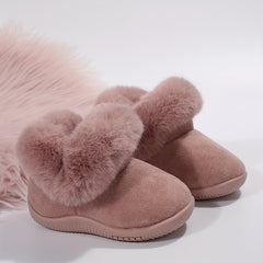 Girl's Furry Snow Boots Warm Cozy Non slip Ankle Boots Plush Comfy Outdoor Shoes