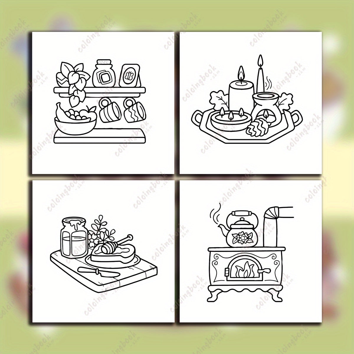Cozy Life Adult Coloring Book - 22 Pages Mixed Paper - Unique Cover Designs