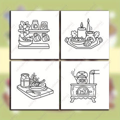 Cozy Life Adult Coloring Book - 22 Pages Mixed Paper - Unique Cover Designs