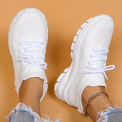Women's Breathable Lace Up Walking Shoes Non Slip Sneakers