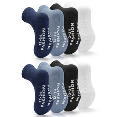 8 Pairs Baby Non Slip Toddler Socks Solid Crew Socks Boys Girls