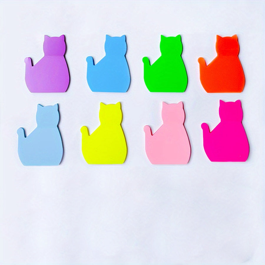 400 Cat Shaped Sticky Notes, 8 Packs, Self-Adhesive
