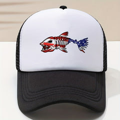 Unisex Breathable Fishbone Print Baseball Cap for Outdoor Sport