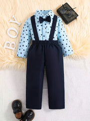 Cute Baby Boys Star Print Romper Trousers Set