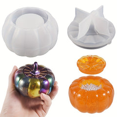 Halloween Pumpkin Shape Storage Jar Resin Mold DIY Jewelry Holder Home Container
