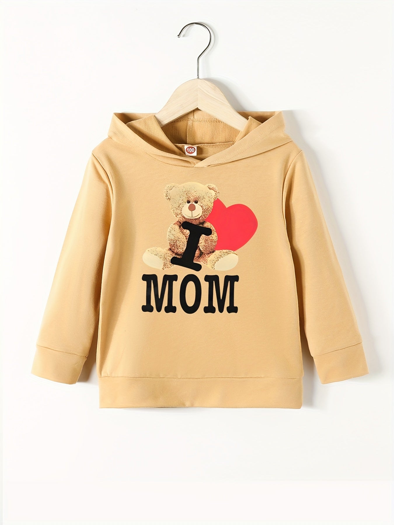 Girls' Bear ''I LOVE MOM'' Sweatshirt Hoodie