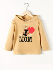 Girls' Bear ''I LOVE MOM'' Sweatshirt Hoodie