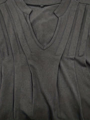 Sleeveless V Neck Dress Casual Solid