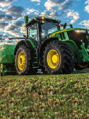 Boy's 3D Green Tractor Hoodie & Pants Set For Fall Winter