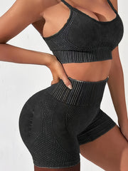 3pcs High Waist Tummy Control Quick Drying Yoga Shorts