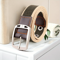 Canvas Alloy Needle Buckle Braid Belt Fashionable Cowboy Overalls Belt
