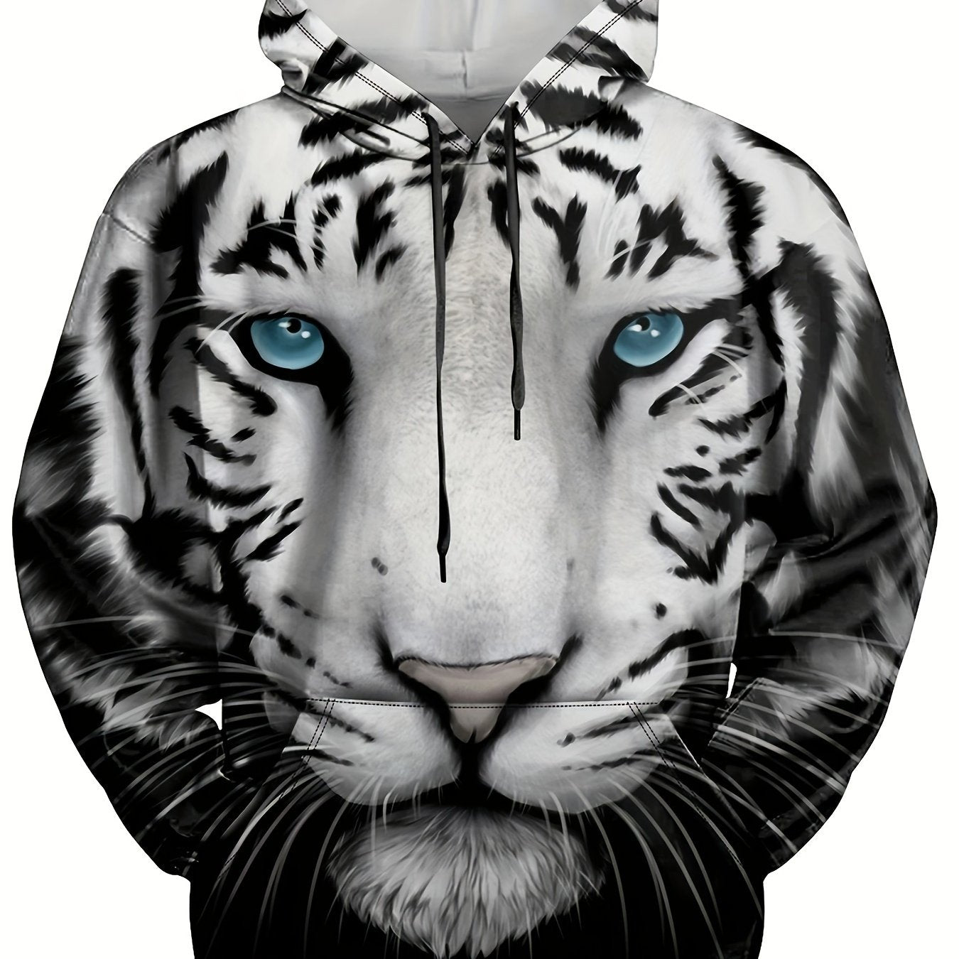 Lion 3D Print Hoodie Kangaroo Pocket Hooded Pullover Men