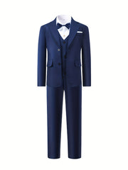 Boys Gentleman Outfits Long Sleeve Shirt&Pants&Vest&Suit Set