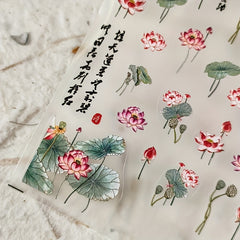 Lotus Sticker Craft Flower Nail Art Sticker Transparent Adhesive Nail Sticker