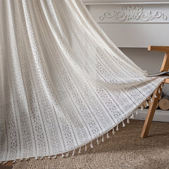 Translucent Boho Macrame Tassels Window Curtain