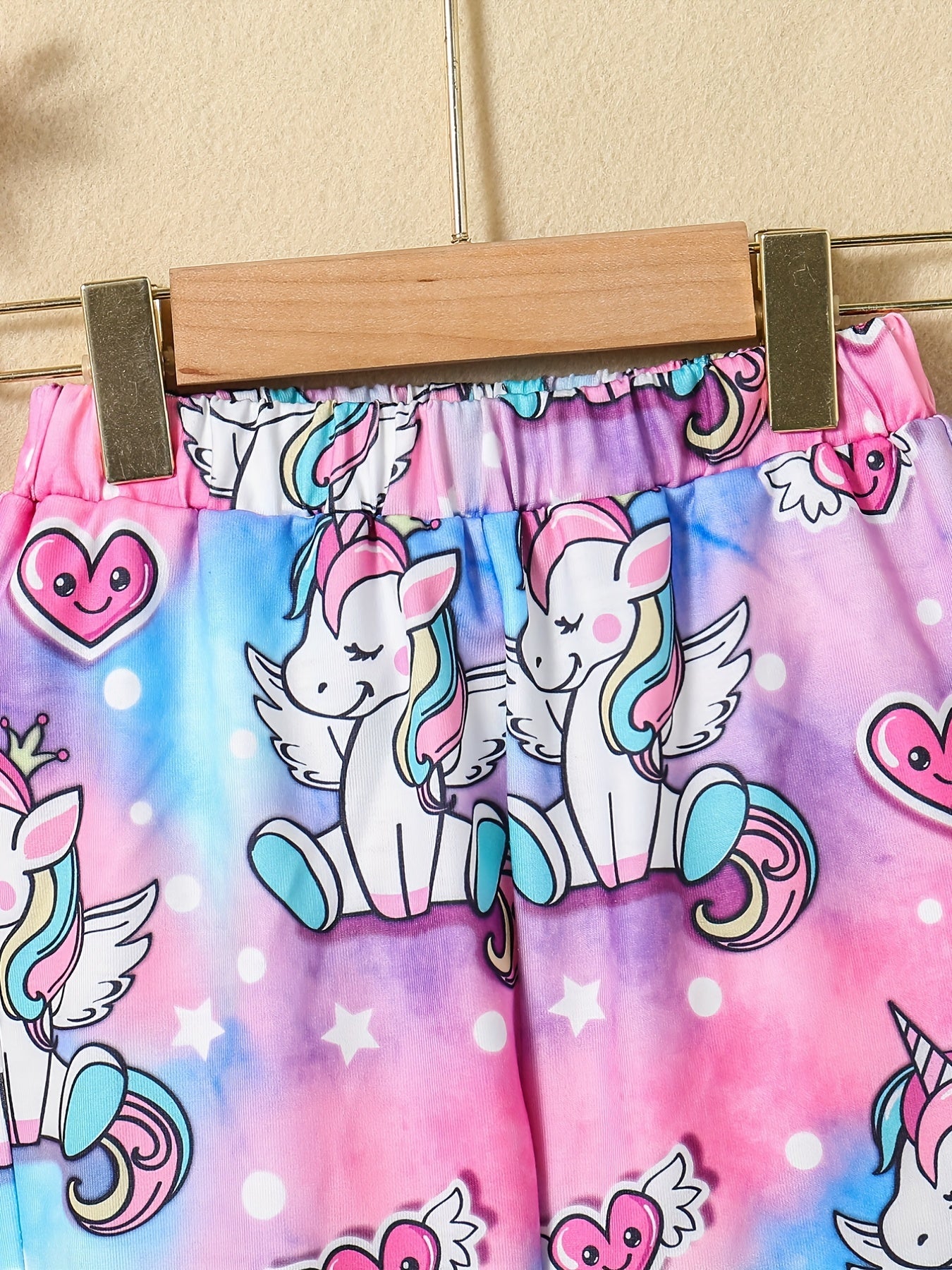 Girl's Unicorn Print Jogger Sweatpants for Outings