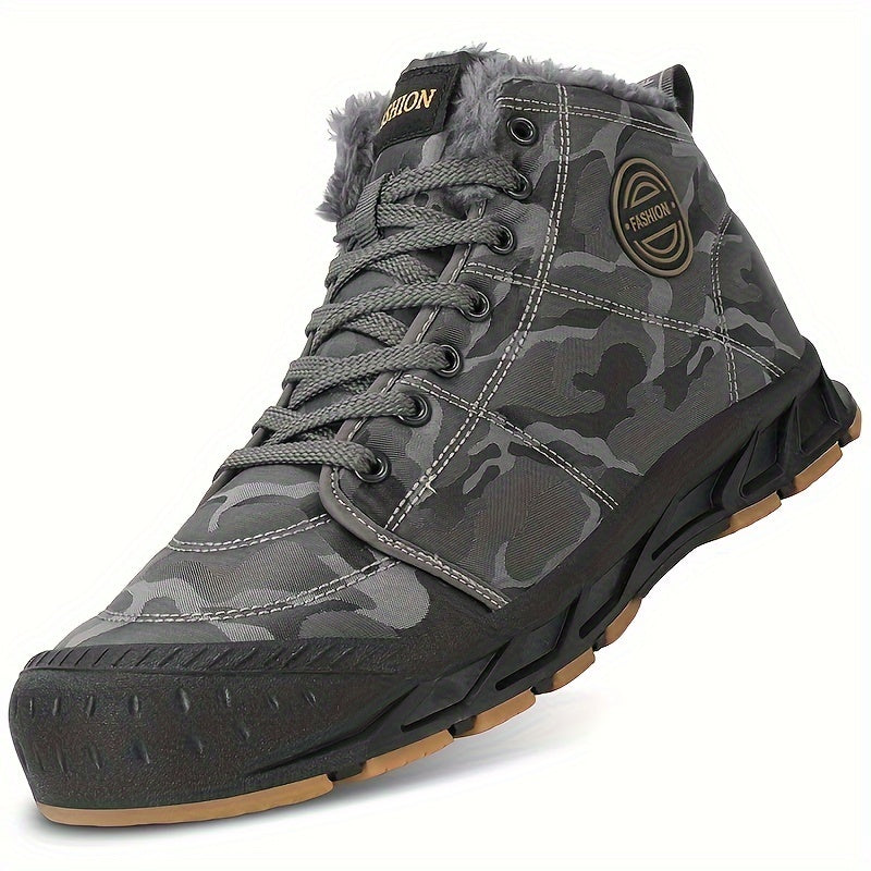 Men's Snow Boots Warm Cozy Non slip Ankle Boots Plush Comfy Outdoor Hiking Shoes