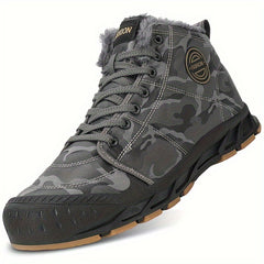 Men's Snow Boots Warm Cozy Non slip Ankle Boots Plush Comfy Outdoor Hiking Shoes