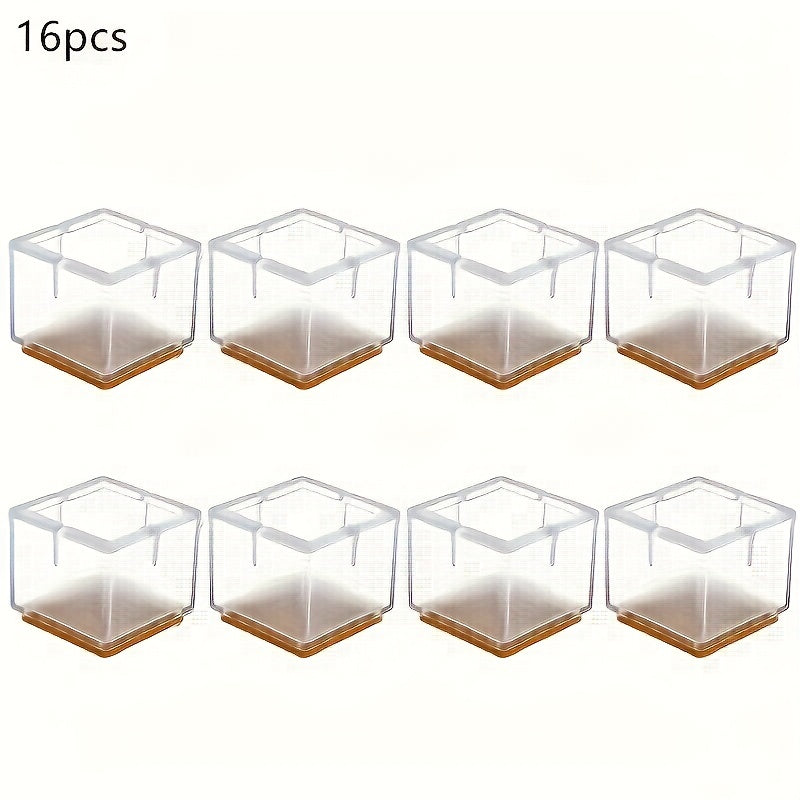 8pcs Silicone Furniture Leg Feet Tips Caps Chair Floor Protectors Square