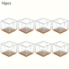 8pcs Silicone Furniture Leg Feet Tips Caps Chair Floor Protectors Square