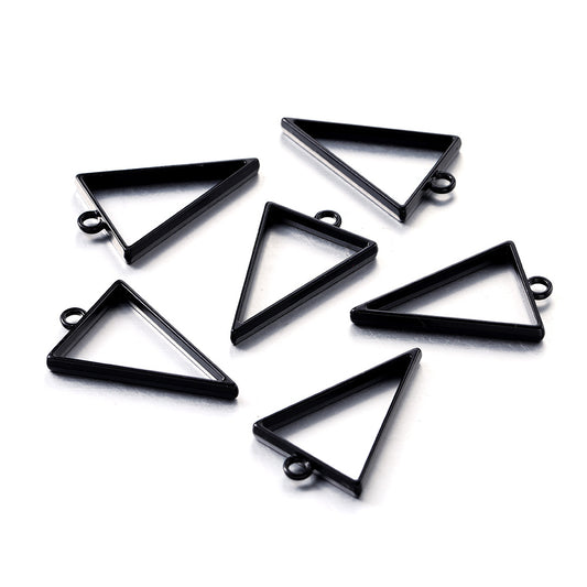 10pcs Alloy Triangle Heart Geometric Frame Pendant Charm for DIY Jewelry Making