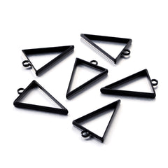 10pcs Alloy Triangle Heart Geometric Frame Pendant Charm for DIY Jewelry Making