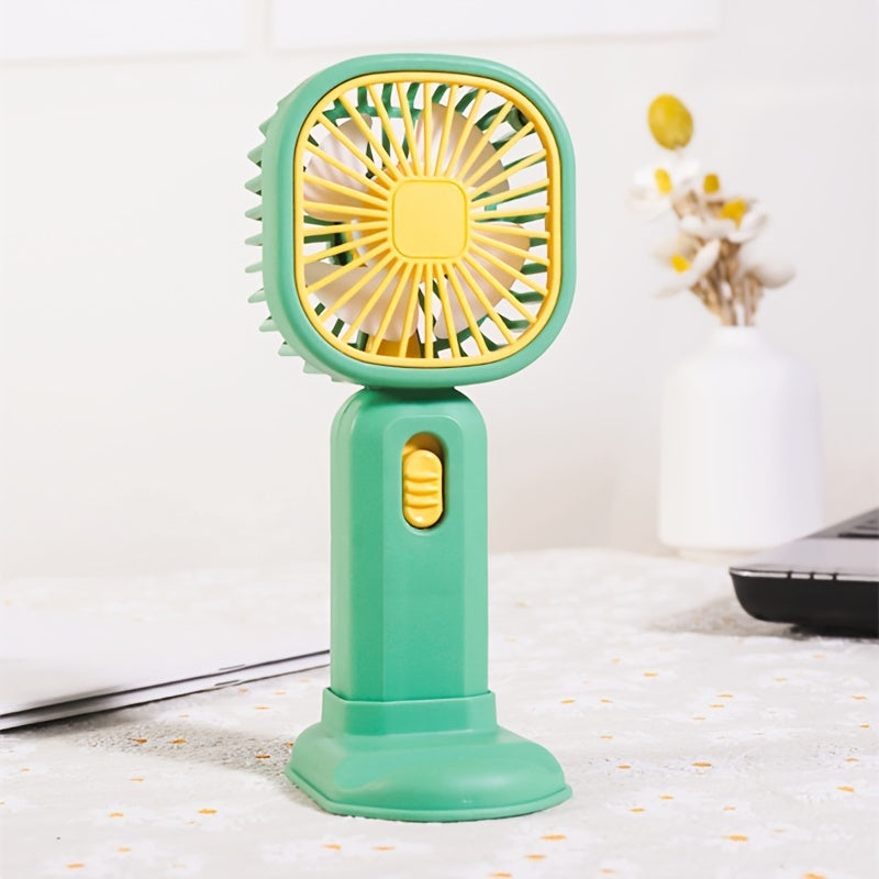 Mini Handheld Fan USB Rechargeable Mobile Phone Holder Desktop Fan
