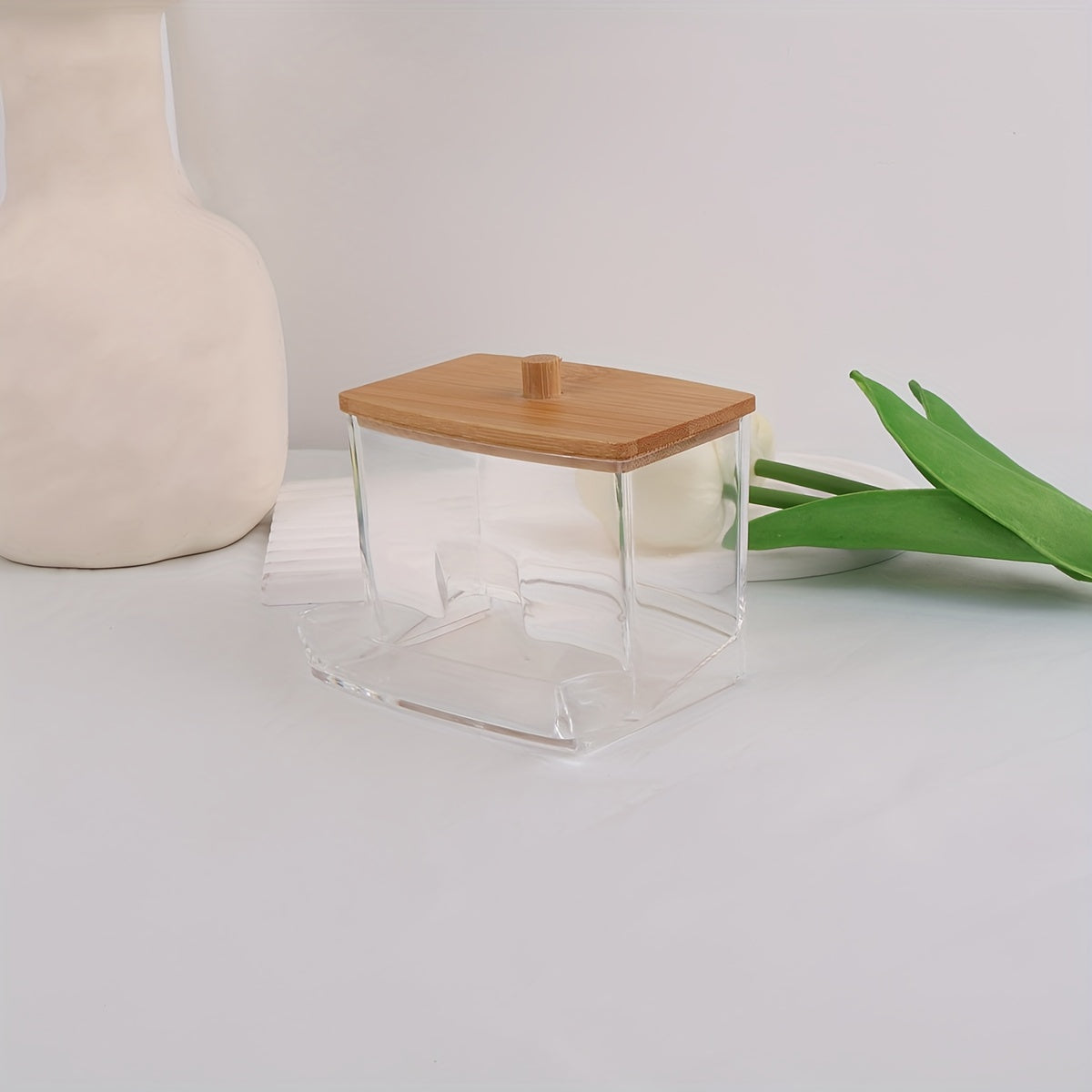 Acrylic Cotton Swabs and Ball Holder with Lid