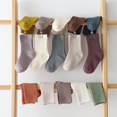 5pairs Baby Knit Ribbed Socks for Autumn and Spring