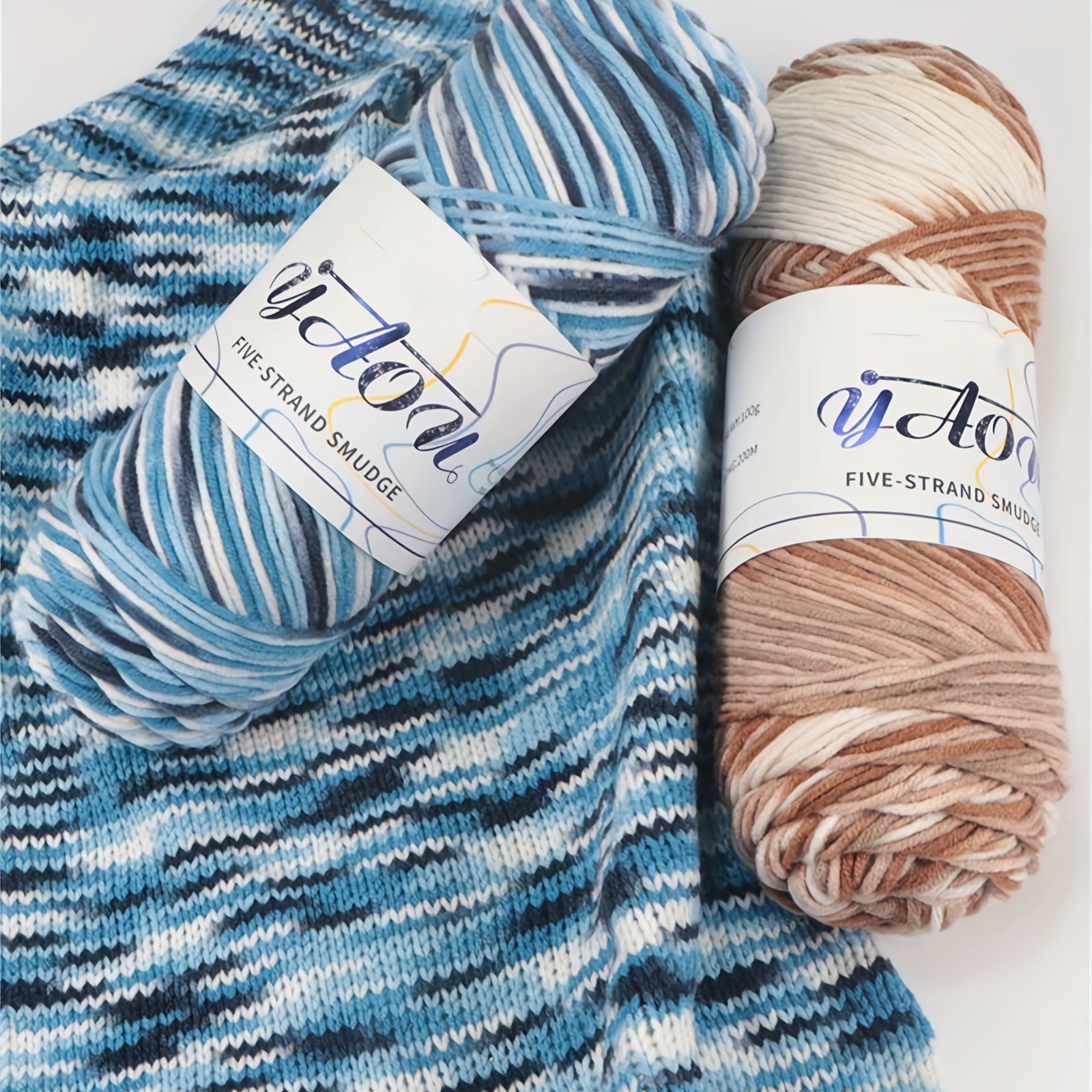100g Multicolor Yarn, 2 Markers Crochet Yarn 5mm 200meters