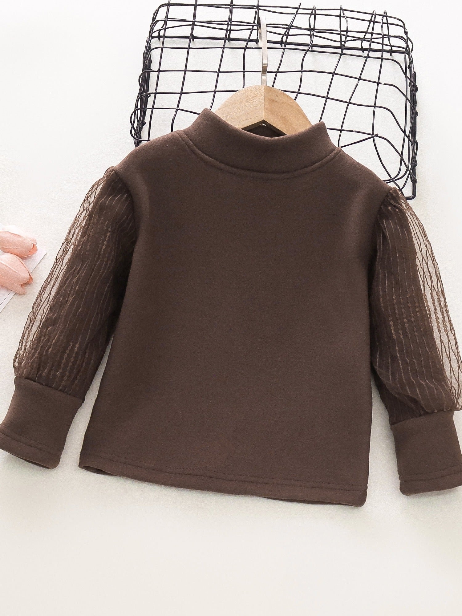 Girls' Solid Turtleneck Pullover Sweater