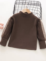 Girls' Solid Turtleneck Pullover Sweater