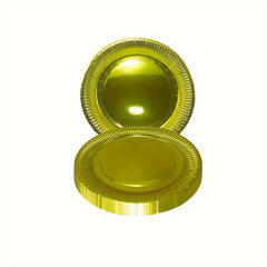 20pcs Golden Paper Dinner Plates Party Supplies Christmas Halloween Gift