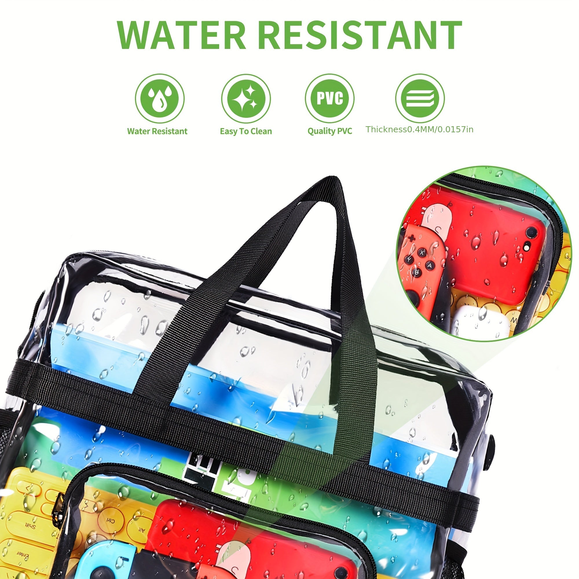 Clear Sports Bag for Work Travel Stadium Storage Handbag