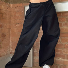 Y2K Low Waist Wide Leg Cargo Pants for Women