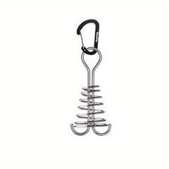 8pcs Tent Pegs w/ Stainless Steel Spring Carabiner for Camping Tents