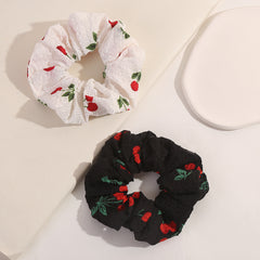 2pcs Fruit Print Scrunchie