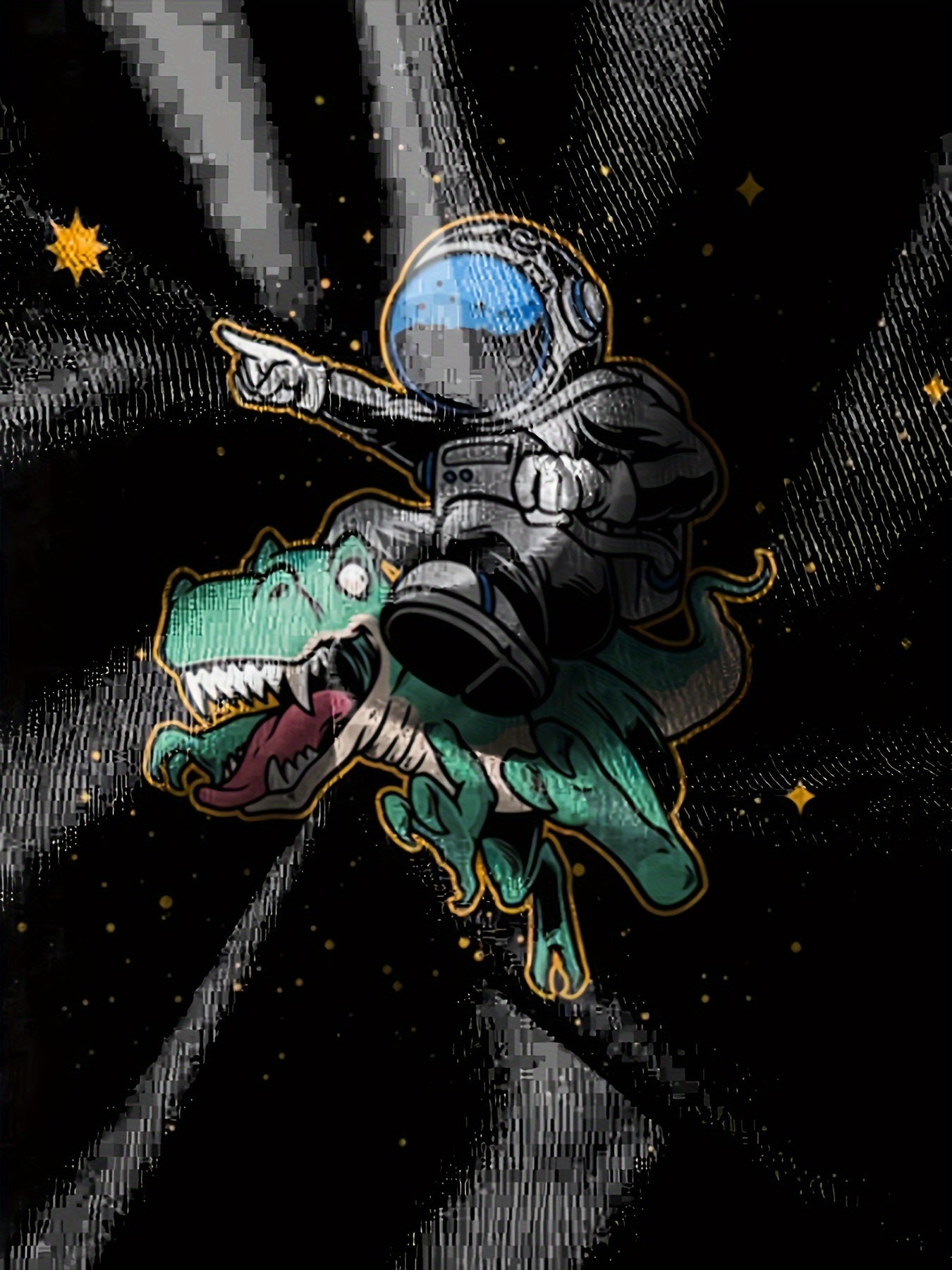 Astronaut & Dinosaur Cartoon T-shirt for Boys