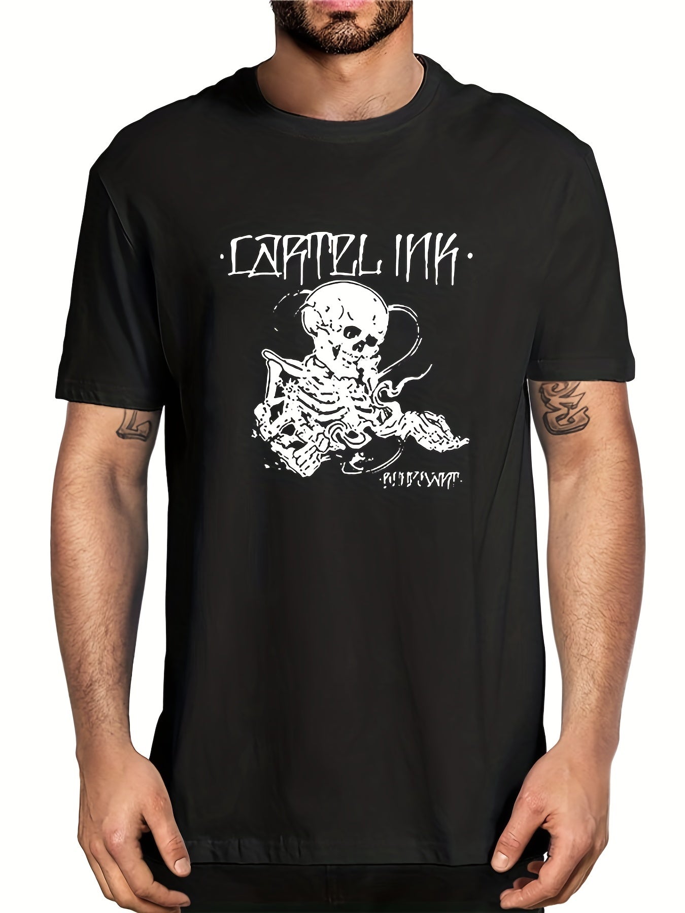 Men's Skeleton Graphic T shirt Casual Tee for Summer Outdoor