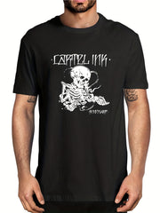 Men's Skeleton Graphic T shirt Casual Tee for Summer Outdoor