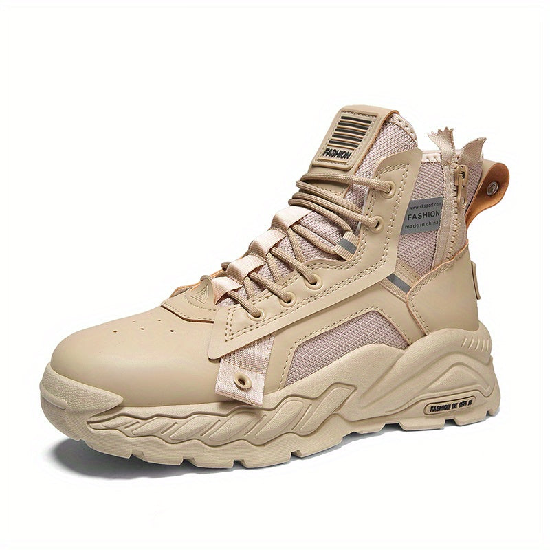 Men's Chunky Lace up Boots Rugged Style Walking Shoes