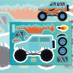 8pcs Bigfoot Truck DIY Stickers Water Bottles Bikes Scooters Skateboa