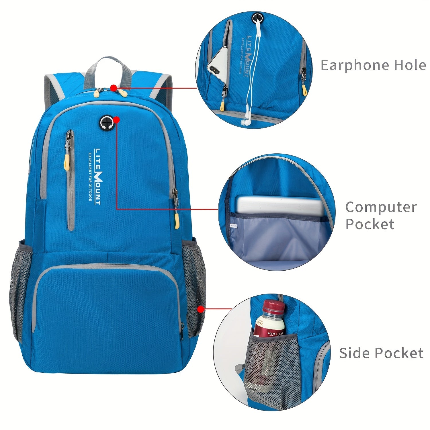 Ultralight Foldable Backpack for Camping Waterproof Portable Large Capacity
