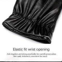 Warm Touch Screen Gloves PU Leather Cycling Coldproof Gloves