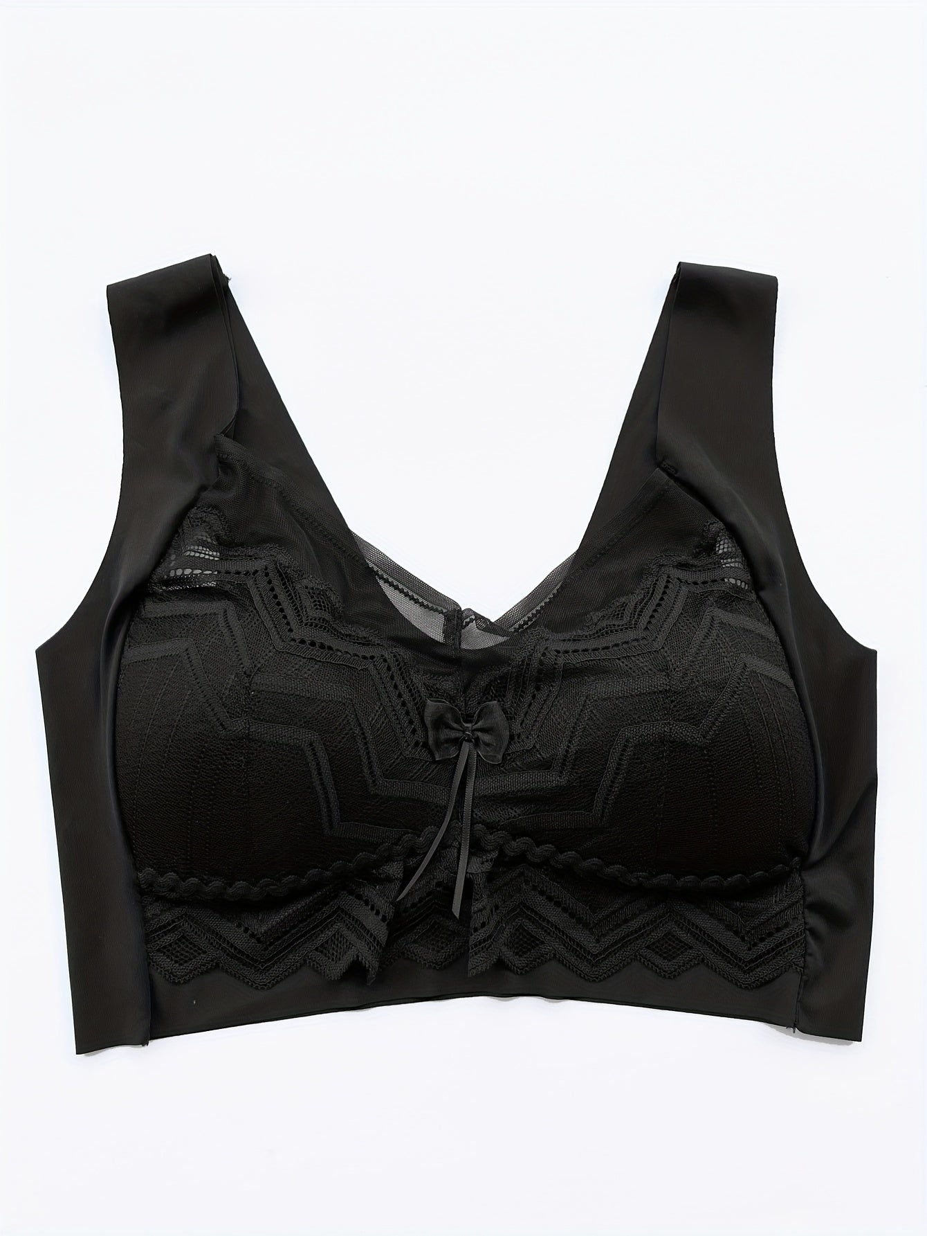 2pcs Lace Wireless Push Up Bra Comfy Breathable Women's Lingerie